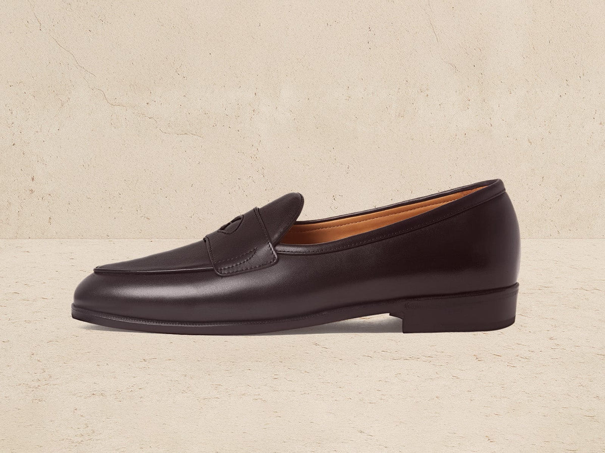 Grand Fleurus Penny Loafers in Dark Brown Noble Calf