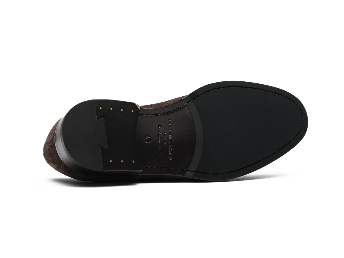 Hertford Tassel Loafers in Dark Brown Suede
