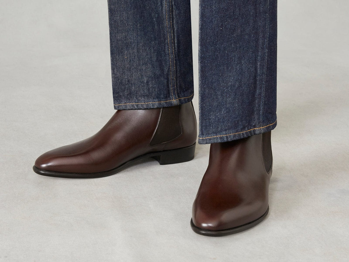 Hicks Chelsea Boots in Dark Brown Calf