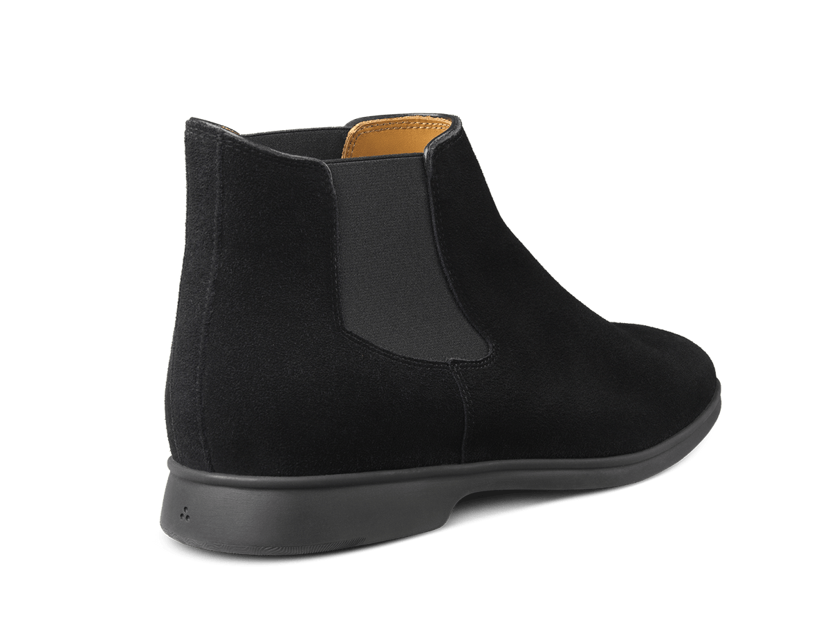 Rover Boots in Black Glove Suede Dark Sole
