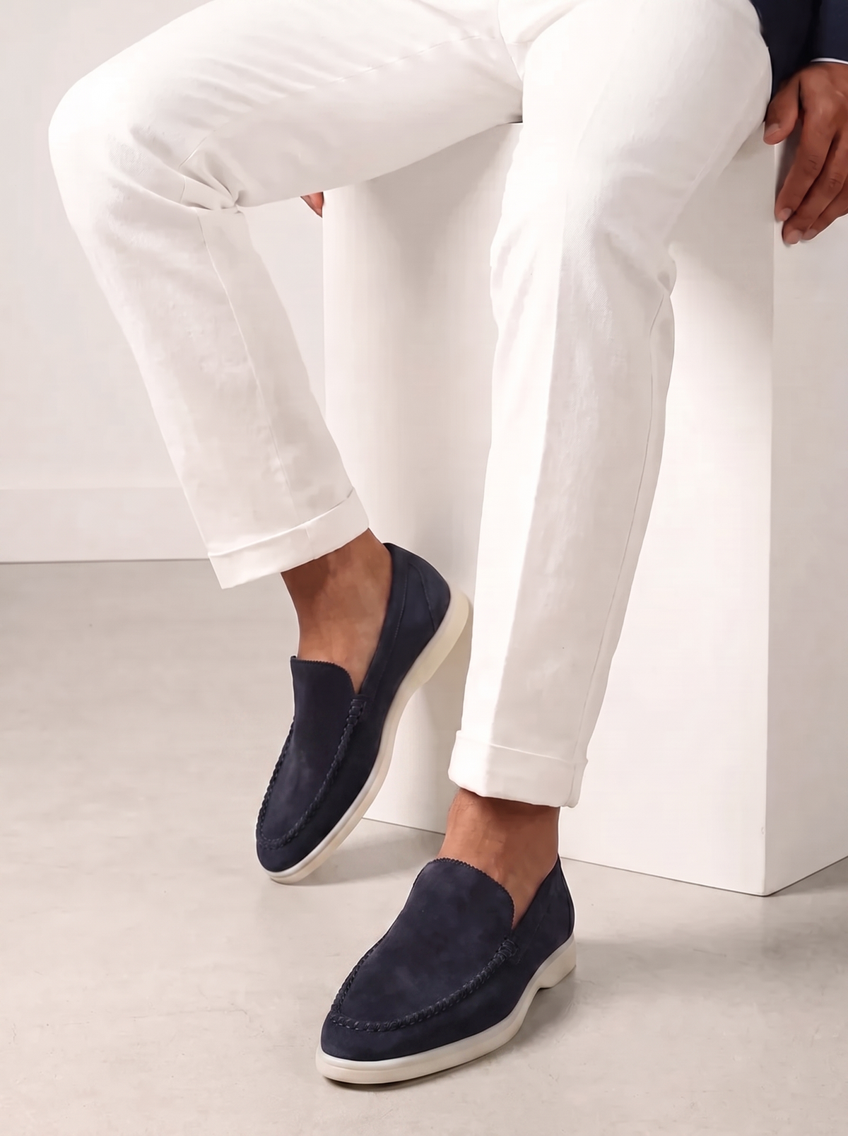 Navy Bellagio Loafers