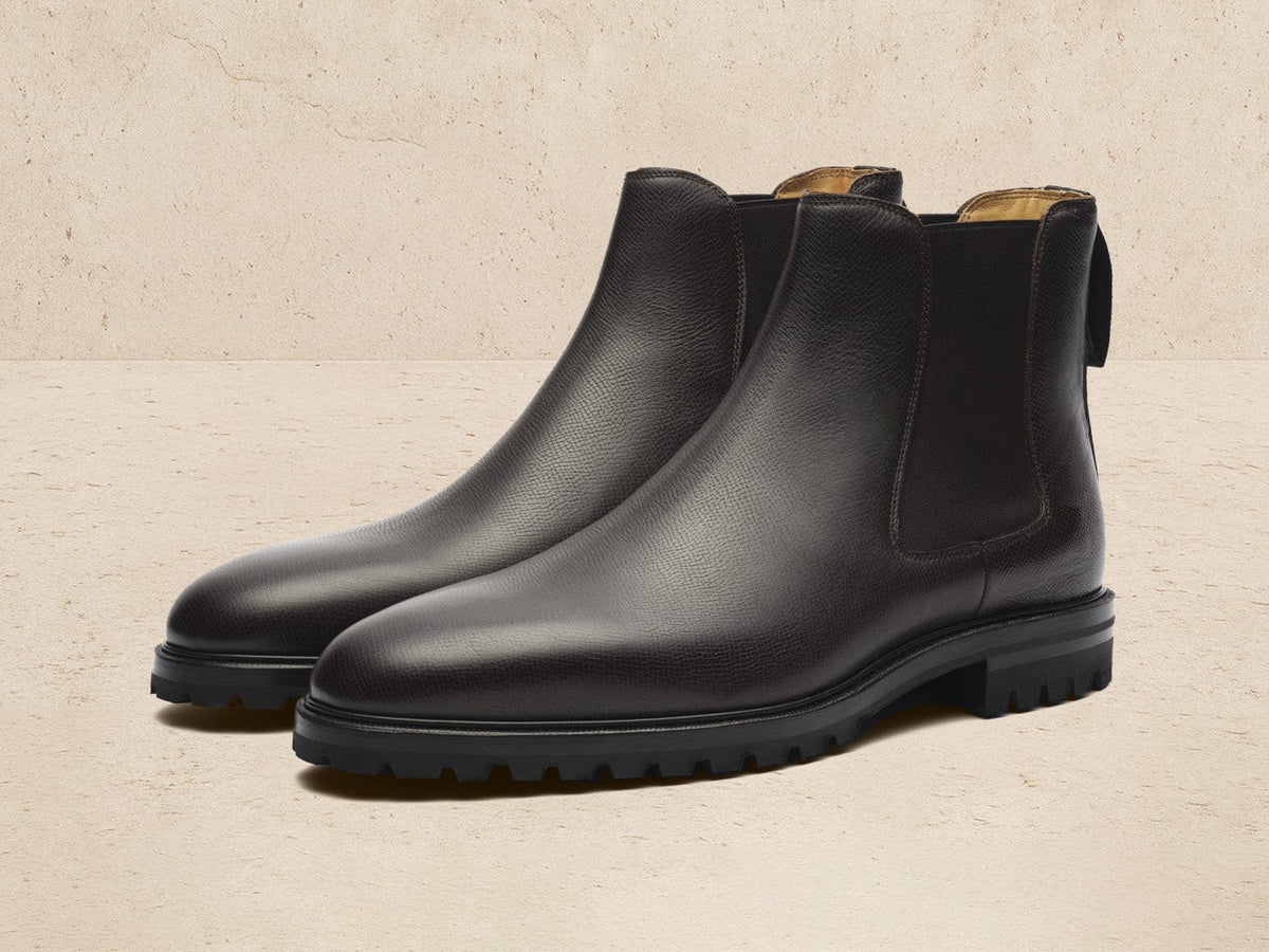 Ribot Boots in Dark Brown Hatch Grain Calf