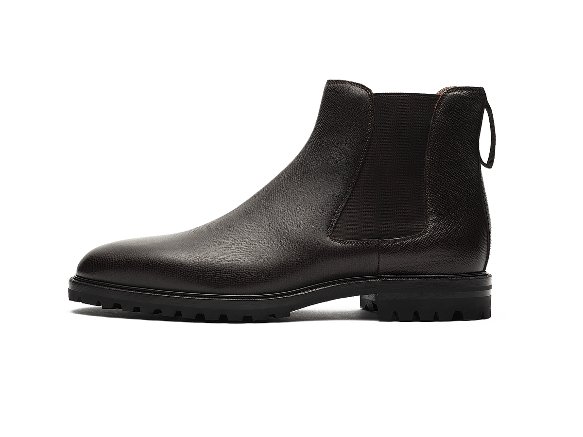 Ribot Boots in Dark Brown Hatch Grain Calf