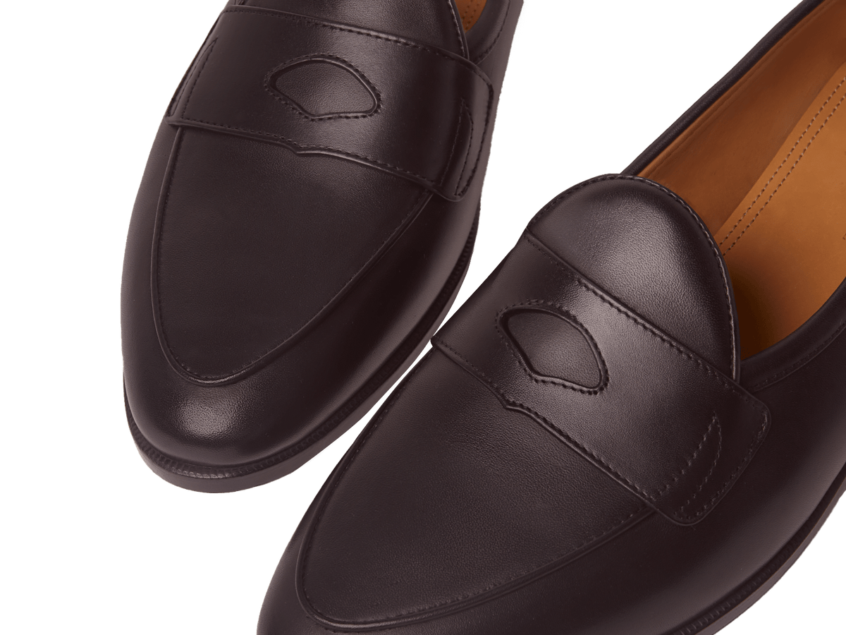 Grand Fleurus Penny Loafers in Dark Brown Noble Calf