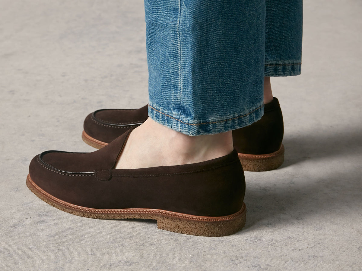 Antibes Loafers in Moka Brown Luxe Suede