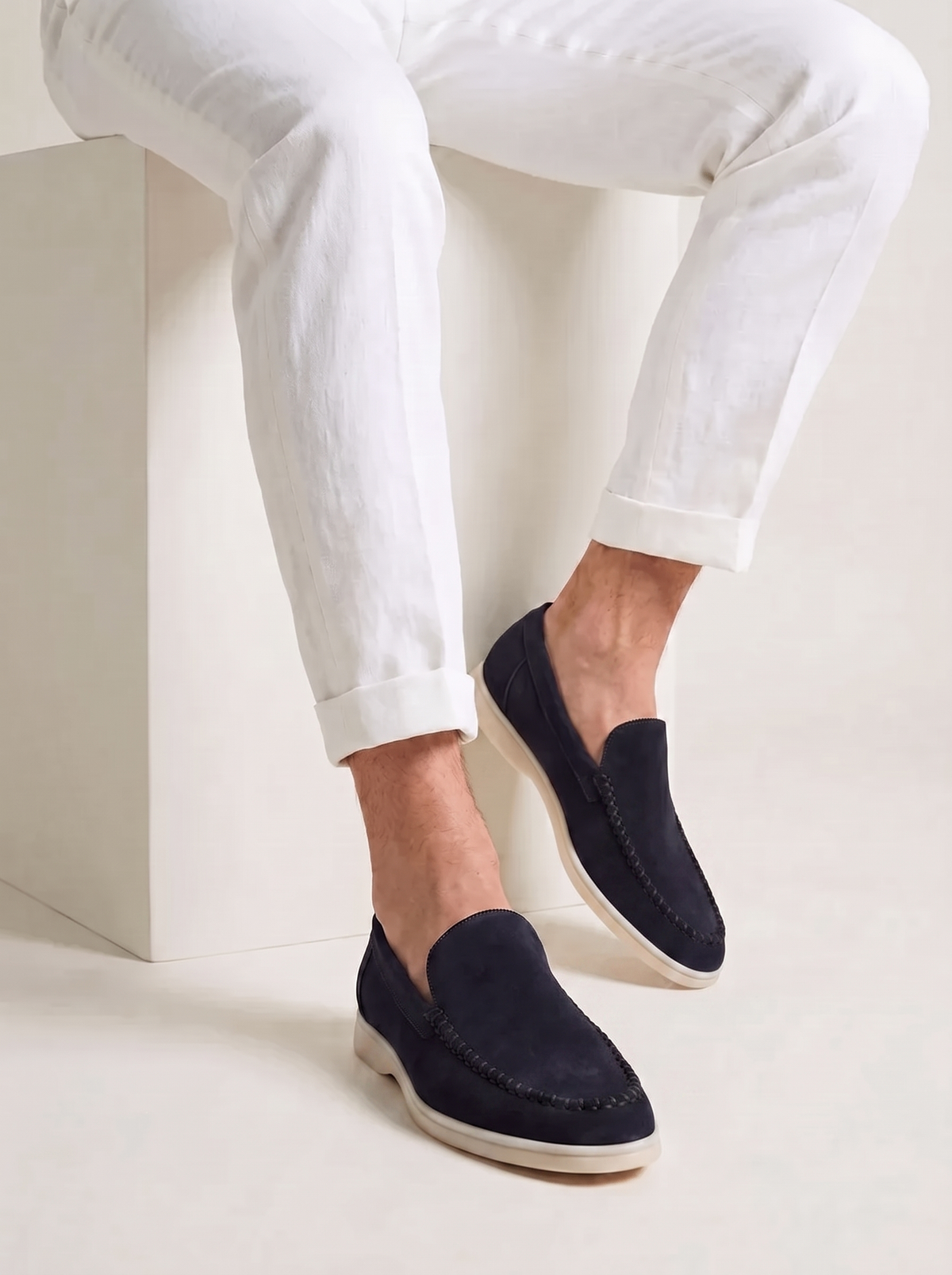 Navy Bellagio Loafers