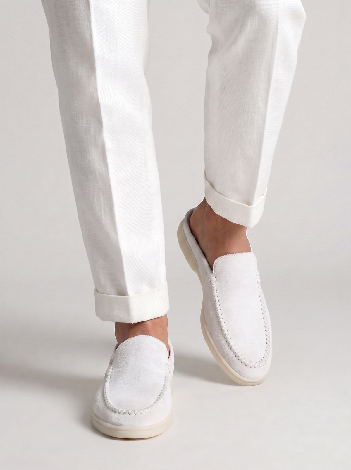 White Bellagio Loafers